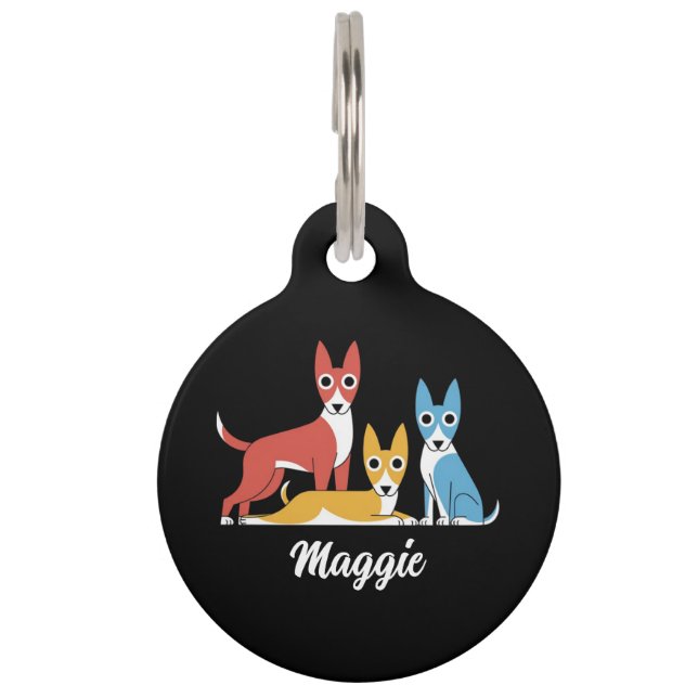 Personalized Cute Dog Round Pet Tag  (Front)