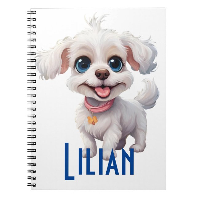 Personalized Cute Dog Spiral Notebook: Delightful  Notebook (Front)