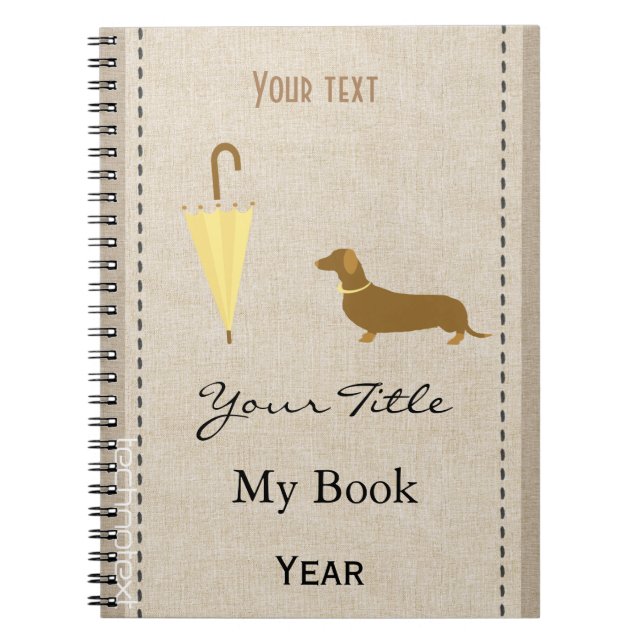 Personalized Cute Dog Walker Pet Lover Linen Look Notebook (Front)