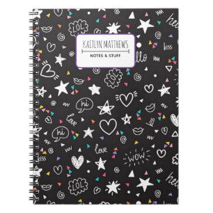 Personalized Cute Doodle Notebook with Name