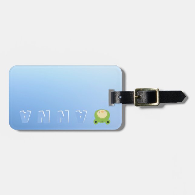 Personalized cute duck luggage tag (Front Horizontal)