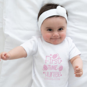 Personalized Cute Easter First Time Egg Hunter Baby Bodysuit