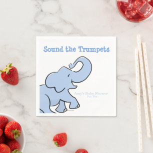 Personalized Cute Elephant Baby Shower Paper Napkin