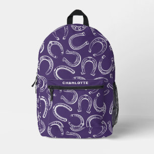 Personalized Cute Equestrian Horseshoe Pattern Printed Backpack