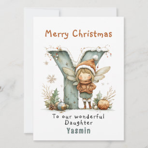 Personalized Cute Fairy Christmas Card To Daughter