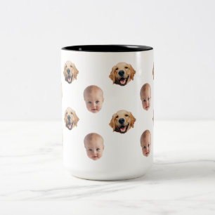 Personalized Cute Family Face 2 Photos Mug