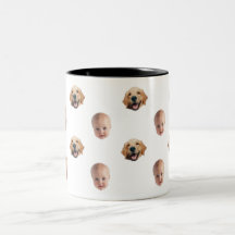 Personalized Cute Family Face 2 Photos Mug
