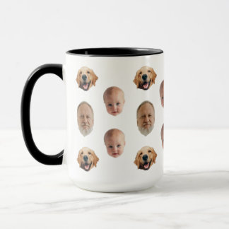 Personalized Cute Family Face 3 Photos Mug