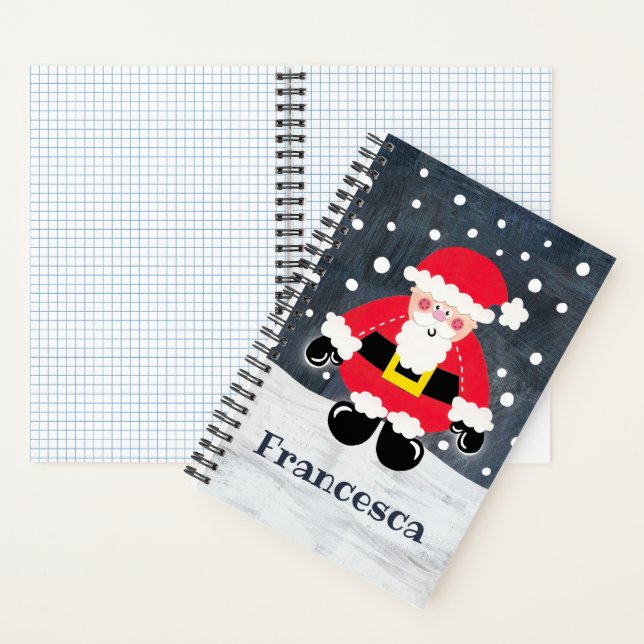Personalized Cute Father Christmas Santa Claus Not Notebook (Inside)