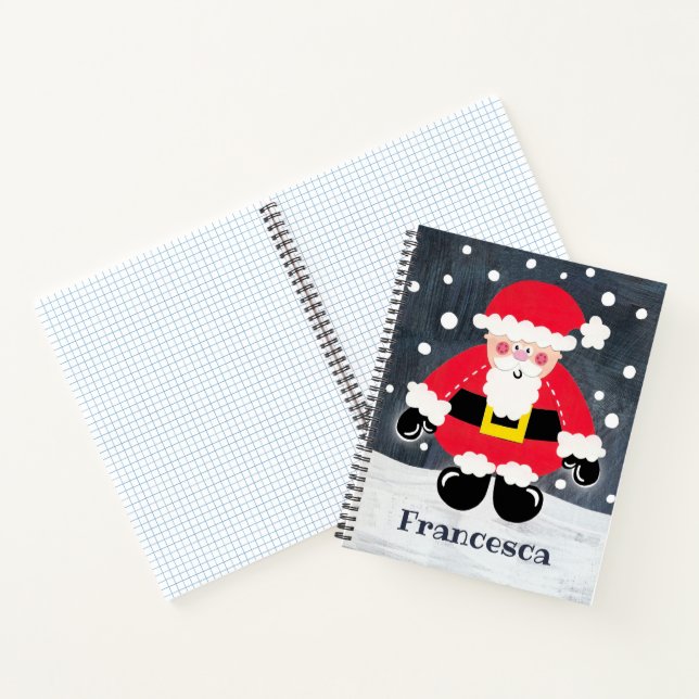Personalized Cute Father Christmas Santa Claus Not Notebook (Inside)