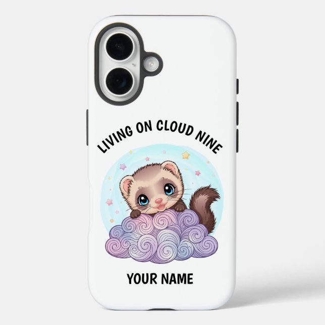 Personalized Cute Ferret iPhone Case (Back)