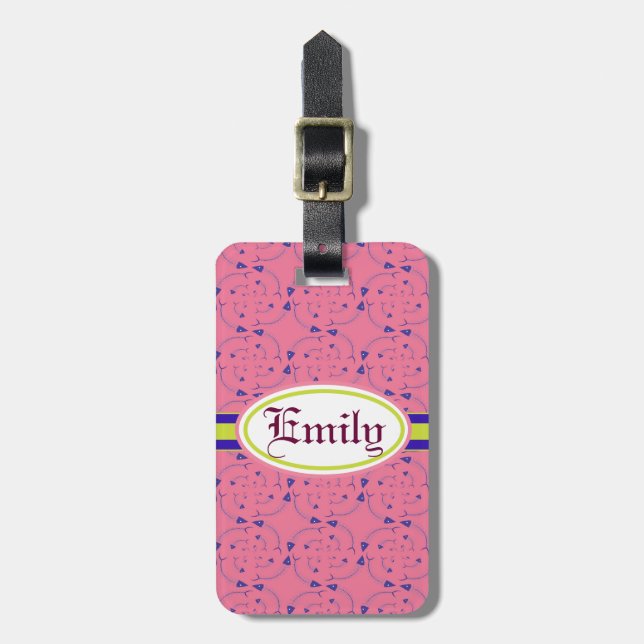 Personalized Cute Fish Bone Luggage Tag (Front Vertical)