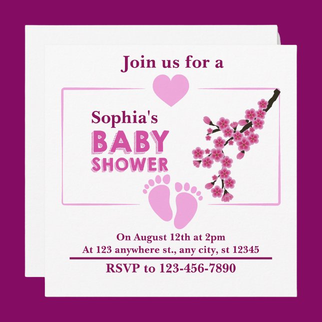 Personalized Cute Floral Baby Shower Invitation (Creator Uploaded)