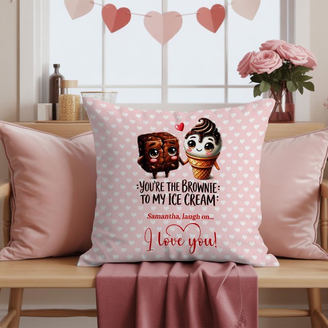 Personalized Cute Food Valentine Throw Pillow (Personalized Cute Food Valentine Throw Pillow)
