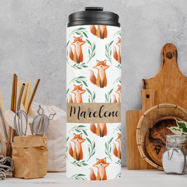 Personalized Cute Fox kids drink school nursery Thermal Tumbler (Creator Uploaded)