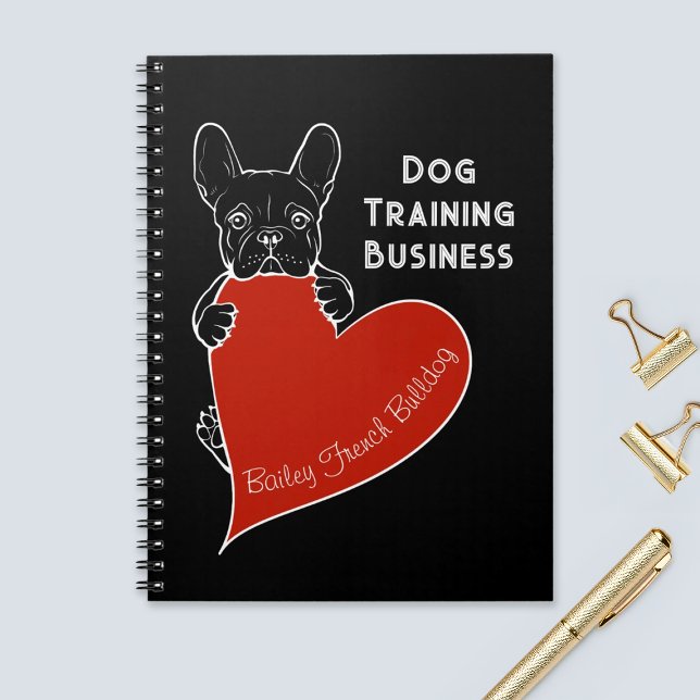 Personalized Cute French Bulldog with a Red Heart Notebook (Creator Uploaded)