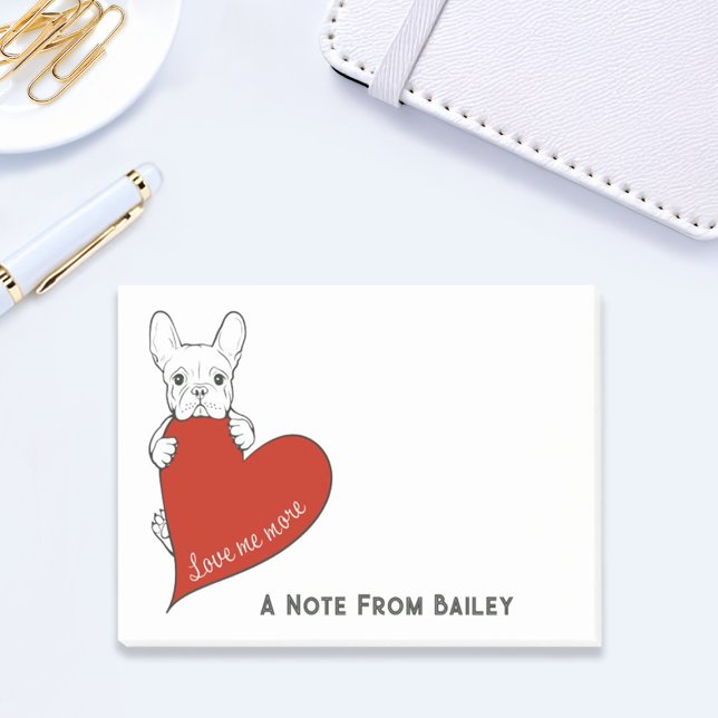 Personalized Cute French Bulldog with a Red Heart Post-it Notes (Creator Uploaded)