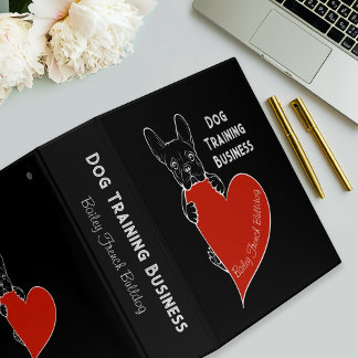 Personalized Cute Frenchie Dog with a Red Heart Binder