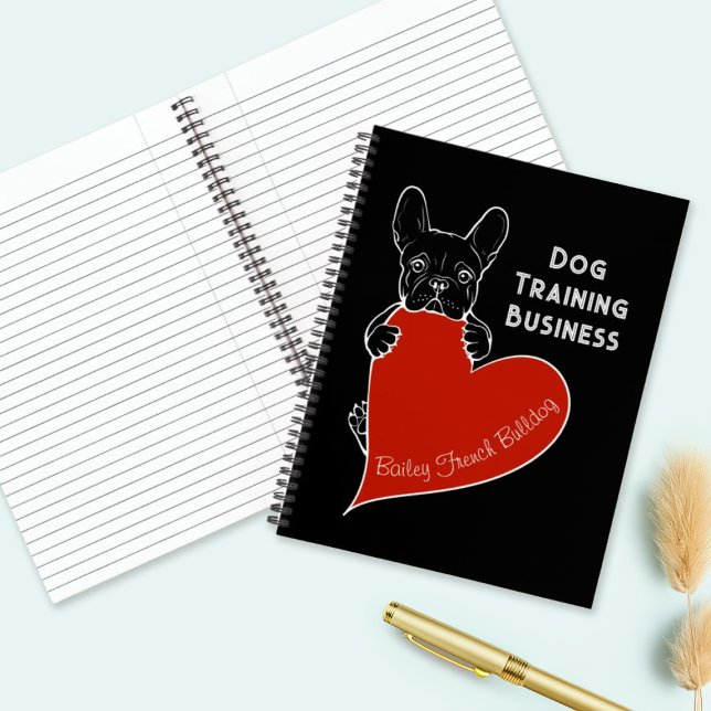 Personalized Cute Frenchie Dog with a Red Heart Notebook (Creator Uploaded)