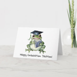 Personalized Cute Frog Graduation Card