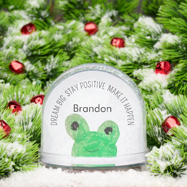Personalized Cute frog inspirational quote  Snowglobe (Christmas)