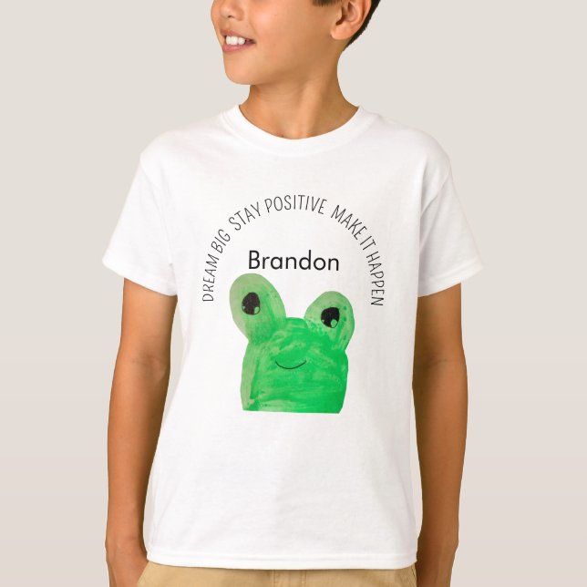Personalized Cute frog inspirational quote  T-Shirt (Front)