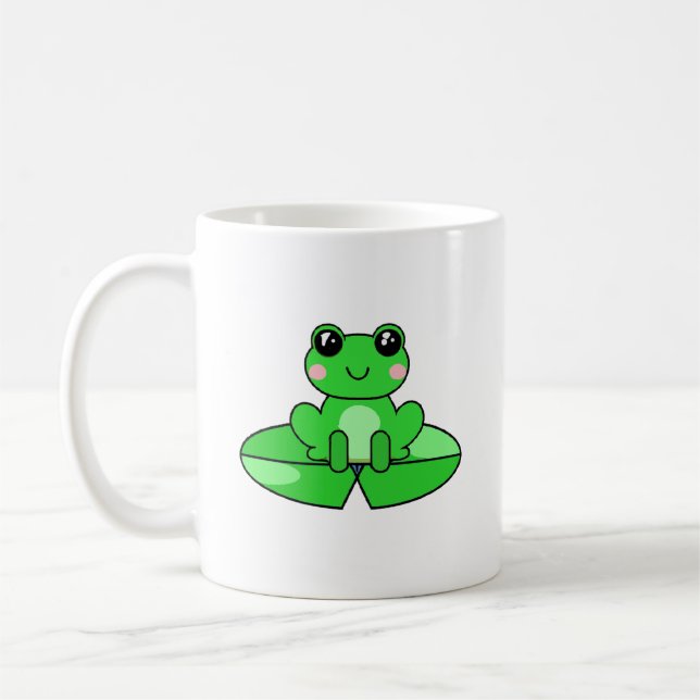 Personalized Cute Frog | Name in Heart Coffee Mug (Left)