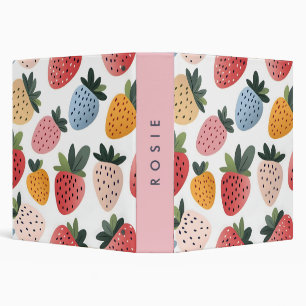 Personalized Cute Fruit Strawberry Pattern Binder