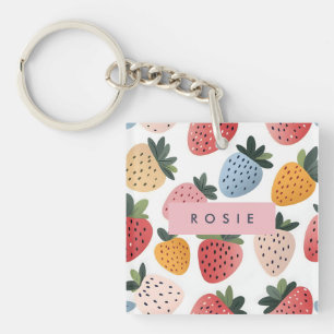 Personalized Cute Fruit Strawberry Pattern Keychain