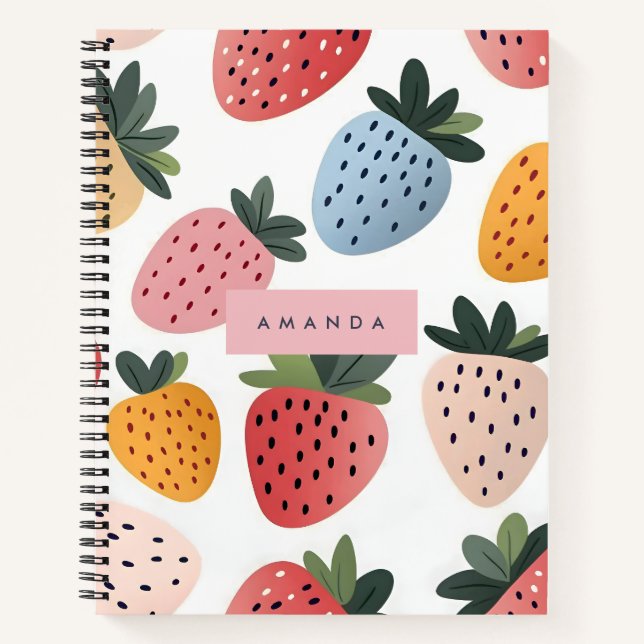 Personalized Cute Fruit Strawberry Pattern Notebook (Front)