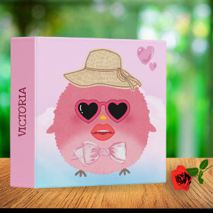 Personalized Cute Funny Bird Back-to-School Girls Binder