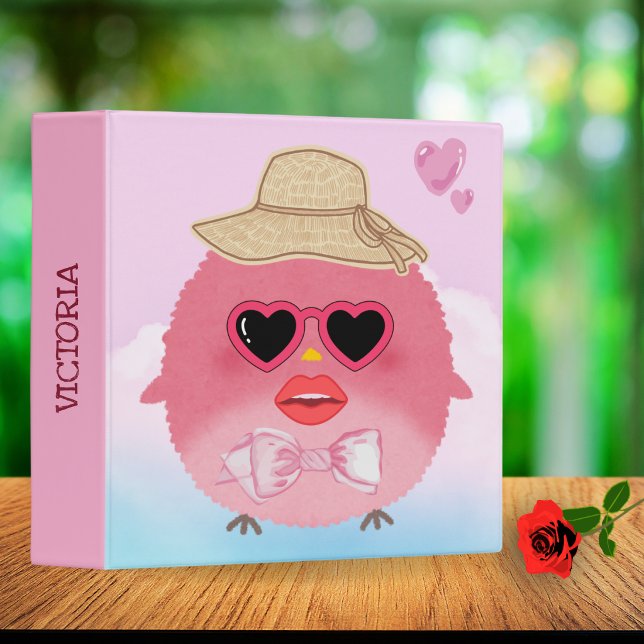 Personalized Cute Funny Bird Back-to-School Girls Binder (Creator Uploaded)