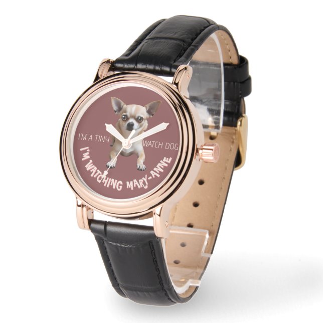 Personalized Cute Funny Chihuahua Watch Dog Watch (Angle)