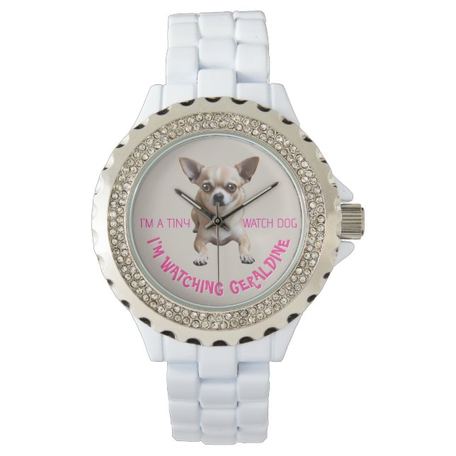 Personalized Cute Funny Chihuahua Watch Dog Watch (Front)