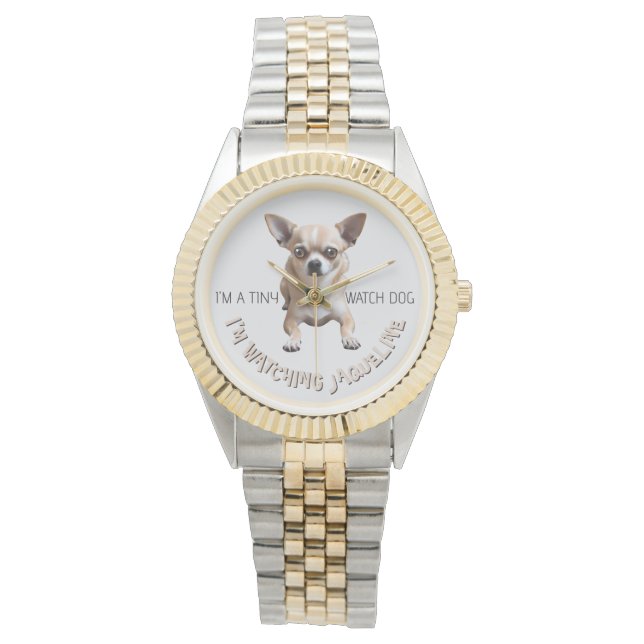 Personalized Cute Funny Chihuahua Watch Dog Watch (Front)