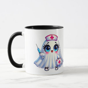 Personalized Cute Ghost Nurse Halloween Mug