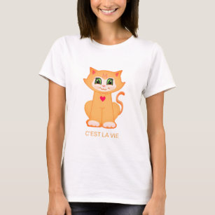 Personalized Cute Ginger Kitty Cat T-Shirt