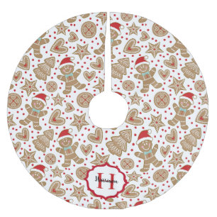 Personalized Cute Gingerbread Man Christmas Brushed Polyester Tree Skirt