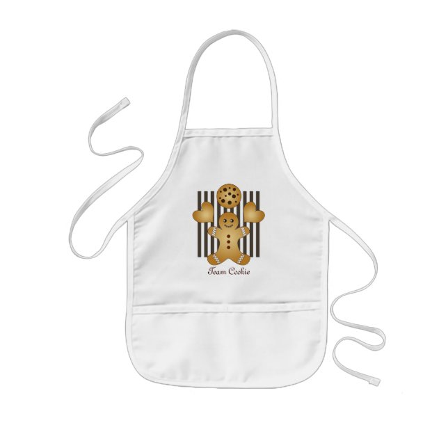 Personalized Cute Gingerbread Man Cookie Kids Apron (Front)