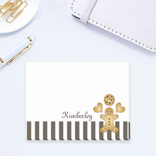 Personalized Cute Gingerbread Man Cookie Post-it Notes