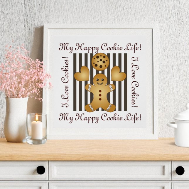 Personalized Cute Gingerbread Man Cookie Poster (Creator Uploaded)