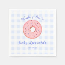 Personalized Cute Gingham Doughnut Baby Sprinkle