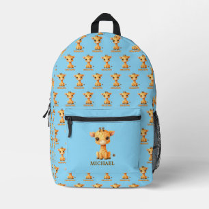 Personalized Cute Giraffe Pattern Printed Backpack