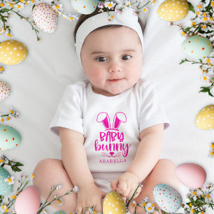 Personalized Cute Girl Baby Bunny Easter Bodysuit