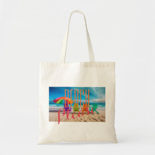 Personalized cute girly Beach Please Tote Bag