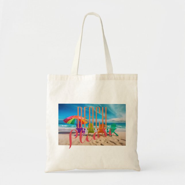 Personalized cute girly Beach Please Tote Bag (Front)
