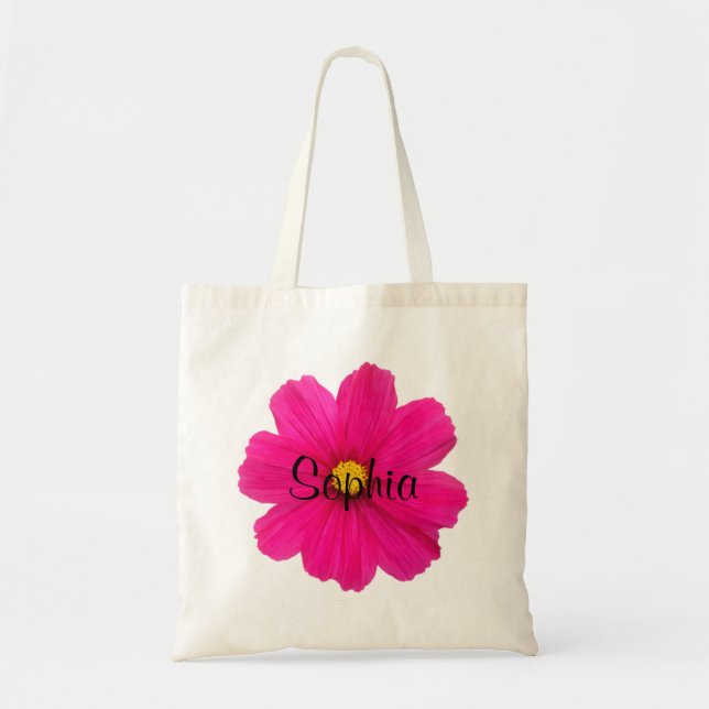 personalized cute girly pink flower girl bag (Front)