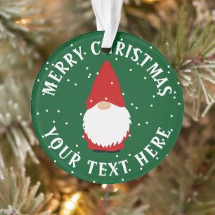 Personalized cute gnome Christmas photo Ornament