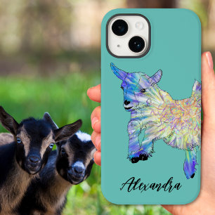 Personalized Cute Goat Colourful Animal Art iPhone 15 Case