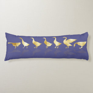 Personalized Cute Gold Foil Geese Purple Lavender  Body Pillow